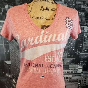 MLB St Louis Cardinals Ladies Med V Neck T Shirt